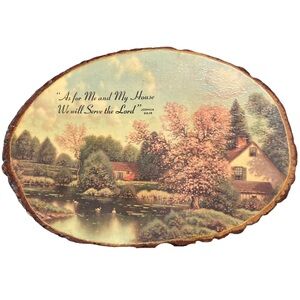 Rustic Art Plaque Dickson’s Inc. Cottage Decoupage “As for me” Vintage 12”x7.5”